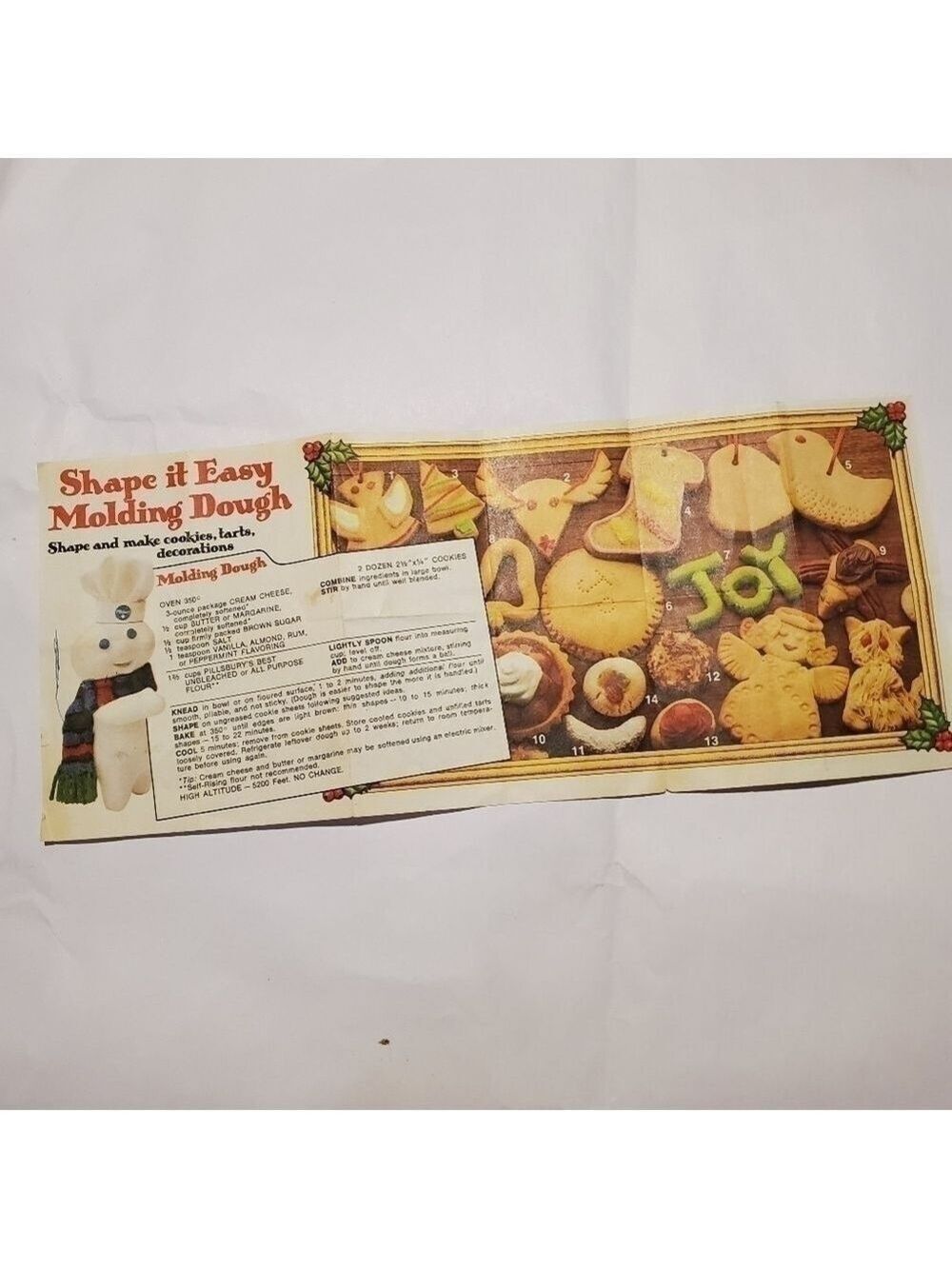 VTG Pillsbury Molding Dough Recipe Ephemera 1973 Holiday Shap it Easy Dough ad